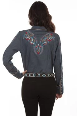 Floral Embroidered Western Shirt