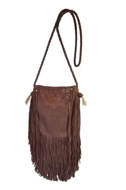 Hand Tooled Leather Pouch Cross Body Shoulder Bag