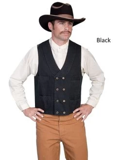 Fashionable Double Breasted Canvas Vest