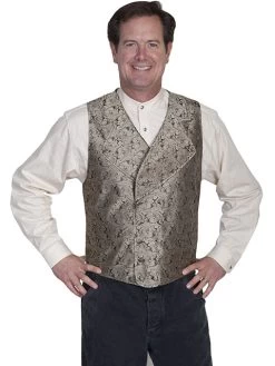 Wide Notched Lapel Double Breast Vest -WildWestFashionFinds RW227B preview 07
