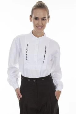 Floral Emboridered Shirt 6 Floral Emboridered Shirt -WildWestFashionFinds RW579 WHT preview 03