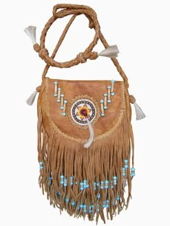 Bone Piping Glass Beaded Rossette Fringe Leather Shoulder Bag -WildWestFashionFinds Rossette Bag Black20650x975 03