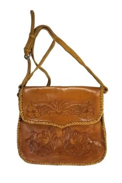 Tooled Leather Saddle Hand Braided Cross Body Shoulder Bag -WildWestFashionFinds Saddle Bag Black20650x975 03