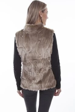 Faux Fur Vest With Stand Up Collar -WildWestFashionFinds Scully20805420Faux20fur20vest20stand20up20collar 06