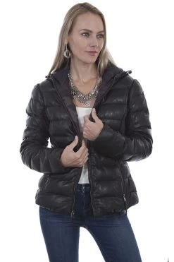 Reversible Ribbed & Hooded Leather Jacket