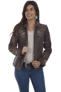 Embroidered Leather Jacket