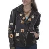 Embroidered Leather Motorcycle Jacket