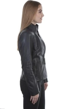 Stand Up Collar Leather Jacket -WildWestFashionFinds Scully20L520Stand20up20collar20leather20jacket 03