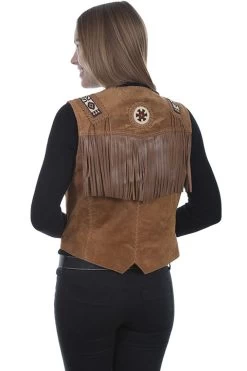 Hand Laced And Bead Trim Vest -WildWestFashionFinds Scully20L75520Hand20laced20bead20trim20vest 04