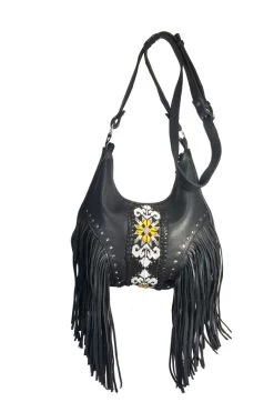 Sedona Southwestern Beaded Soft Leather Cross Body Shoulder Bag
