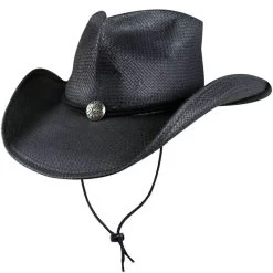 Shady Brady Toyo Straw Western Hat (Black-Non Vented-Medium) -WildWestFashionFinds Shady20Brady207PW3220Vaquero 03