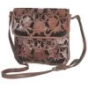 Sierra Two Tone Hand Tooled Leather Shoulder Cross Body Bag