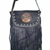 Stone Southwestern Medium Size Leather Cross Body Shoulder Bag