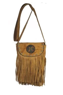 Stone Southwestern Medium Size Leather Cross Body Shoulder Bag -WildWestFashionFinds Stone Bag Black20650x975 03
