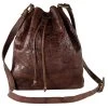 Tulsa Hand Tooled Soft Leather Draw String Cross Body Bag
