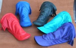 Women’s Deerskin Moccasin Teepee Boots With Fringe