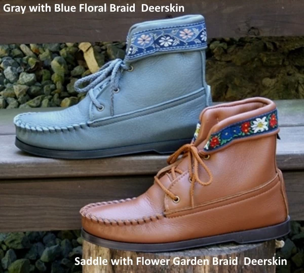 Women's Deerskin Princess Moccasin Boots (Size: 6 / Gray) 2 Women's Deerskin Princess Moccasin Boots (Size: 6 / Gray) - Image 2