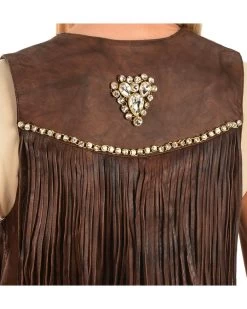 Yucaipa Leather & Rhinestone Vest -WildWestFashionFinds Yucaipa20Vest203Q20Brown 10