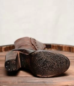 Amelia Fashion Boots Side Zipper Black & Teak Leather -WildWestFashionFinds amelia black teak 06