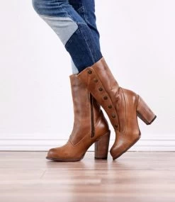 Amelia Rustic Tan Fashion Snap Side Western Boots