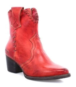 Baila II Cranberry Side Zipper Ankle Boots