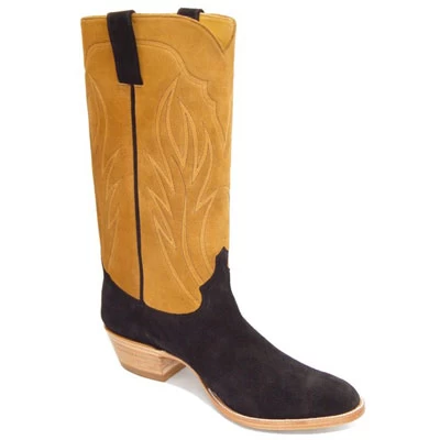 Black And Tan Suede Cowboy Boots 3 Black And Tan Suede Cowboy Boots - Image 3