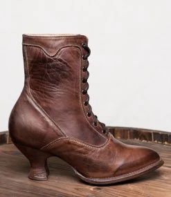Eleanor Short Boots Teak Rustic Old West Footwear -WildWestFashionFinds eleanor teak 2 04