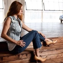 Janet Natural Leather Shoe Old West Victorian Style -WildWestFashionFinds janet tan 07