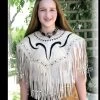 Leather Shoulder Wrap With Fringe & Beads