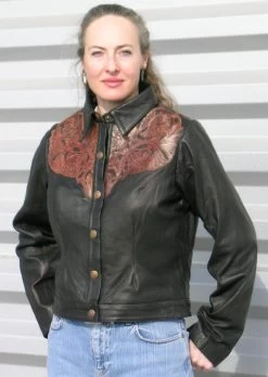 Hand Tooled Western Floral Lamb Jacket