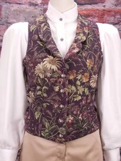 Classic Western Sheridan Tapestry Vest (Purple / Medium)