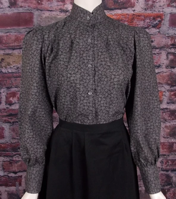 Somerset Cotton Print Prairie Style Old West Blouse (Red Print / Small) 1 Somerset Cotton Print Prairie Style Old West Blouse (Red Print / Small)