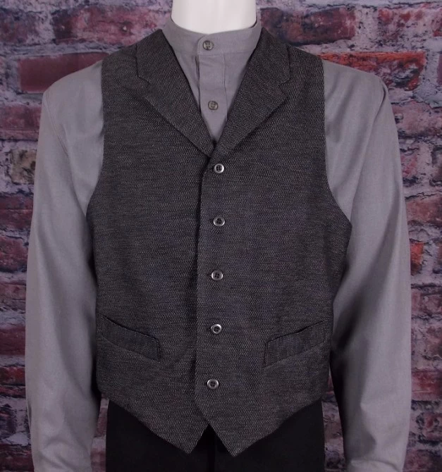 Maverick Cowboy Western Herringbone Vest 2 Maverick Cowboy Western Herringbone Vest - Image 2