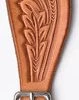 Natural Tan Leaf Tooling Western Leather Spur Strap