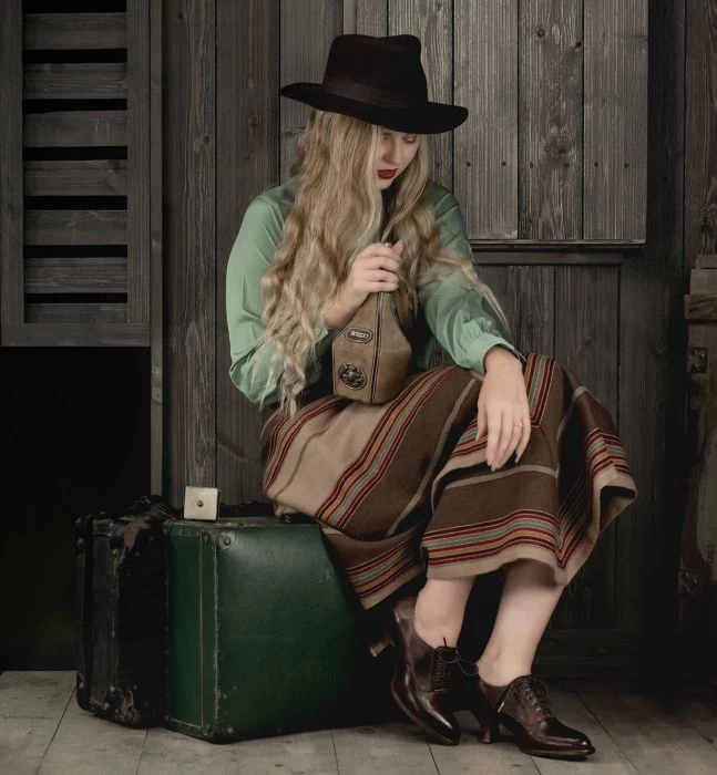 Janet Teak Leather Shoes Old West Victorian Style 2 Janet Teak Leather Shoes Old West Victorian Style - Image 2