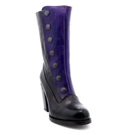 Amelia Leather Tall Boots Black & Purple Poison Rustic -WildWestFashionFinds oak20tree20farms20Amelia20tall20boots20black20poison 03