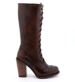 Ariana Teak Leather Lace Up Fashion Western Boot -WildWestFashionFinds oak20tree20farms20Ariana20tall20boots20teak20rustic 03