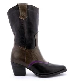 Basanti Western Boots Black Taupe Purple Poison Leather -WildWestFashionFinds oak20tree20farms20Basanti20boots20black20taupe20posion 04