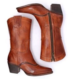 Basanti Cowgirl Zipper Boots Cognac & Teak Rustic Leather 10 Basanti Cowgirl Zipper Boots Cognac & Teak Rustic Leather -WildWestFashionFinds oak20tree20farms20Basanti20tall20boots20cognac20teak 05