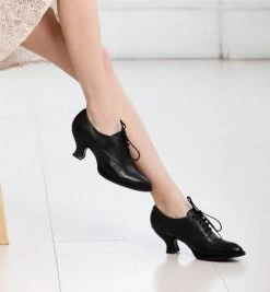 Janet Black Leather Shoe Old West Victorian Footwear