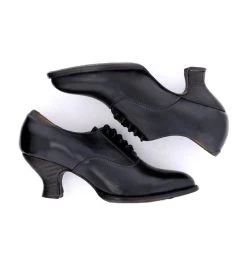 Janet Black Leather Shoe Old West Victorian Footwear -WildWestFashionFinds oak20tree20farms20Janet20shoes20black20rustic 05
