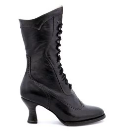Jasmine Lace Up Boots Victorian Black Rustic Leather -WildWestFashionFinds oak20tree20farms20Jasmine20tall20boots20black20rustic 04