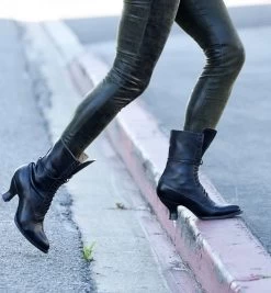 Mirabelle Lace Up Boots Victorian Style Black Rustic Leather -WildWestFashionFinds oak20tree20farms20Mirabelle20black20rustic20tall20boots 07