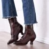 Mirabelle Teak Rustic Leather Victorian Style Fashion Boots