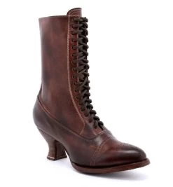 Mirabelle Teak Rustic Leather Victorian Style Fashion Boots -WildWestFashionFinds oak20tree20farms20Mirabelle20teak20rustic20tall20boots 04
