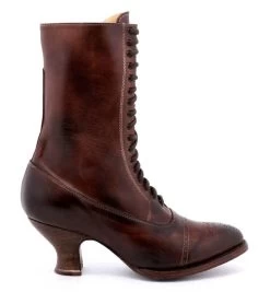 Mirabelle Teak Rustic Leather Victorian Style Fashion Boots -WildWestFashionFinds oak20tree20farms20Mirabelle20teak20rustic20tall20boots 05