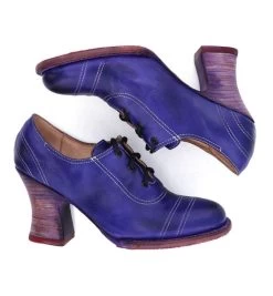Nanny Lace Up Purple Poison Leather Shoe Victorian Style -WildWestFashionFinds oak20tree20farms20shoes20nanny20poison20rustic 05