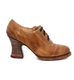 Nanny Lace Up Tan Leather Shoe Victorian Style Fashion -WildWestFashionFinds oak20tree20farms20shoes20nanny20tan20rustic 03