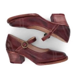 Twigley Dark Scarlett Leather Shoes With Strap & Buckle -WildWestFashionFinds oak20tree20farms20shoes20twigley20dark20scarlett20rustic 04