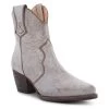 Baila Ankle Boots White Distressed Iridescent